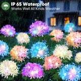 4 Pack LED Outdoor Solar Hydrangea Flowers-Upgraded Solar Garden Lights Waterproof