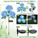 4 Pack LED Outdoor Solar Hydrangea Flowers-Upgraded Solar Garden Lights Waterproof