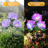 4 Pack LED Outdoor Solar Hydrangea Flowers-Upgraded Solar Garden Lights Waterproof