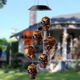 LED Solar Lights Skull Wind Chime Outdoor Yard Halloween Decorative Lights