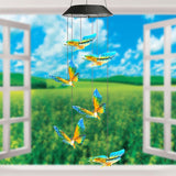 Solar Wind Chime Color Changing Butterfly LED Lights Waterproof Courtyard Decoration