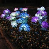 4 Pack LED Outdoor Solar Hydrangea Flowers-Upgraded Solar Garden Lights Waterproof