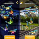 Solar Wind Chime Color Changing Butterfly LED Lights Waterproof Courtyard Decoration